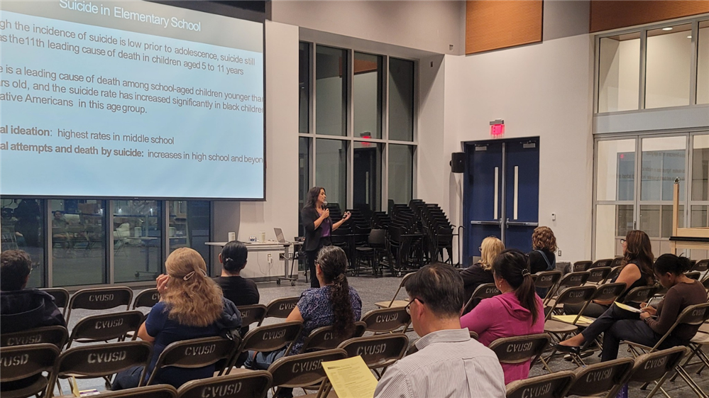  Dr. Vargas speaking at Suicide Prevention Awareness meeting